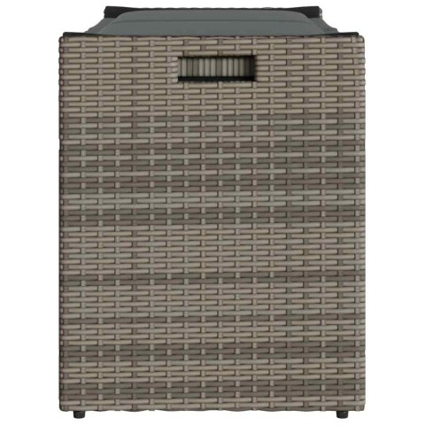  Ławka ogrodowa ze schowkiem i poduszką Szara 100 cm Polirattan Lumarko! Lumarko!