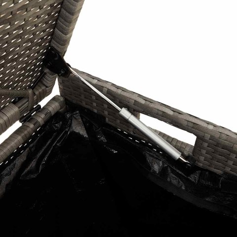  Ławka ogrodowa ze schowkiem i poduszką Szara 100 cm Polirattan Lumarko! Lumarko!