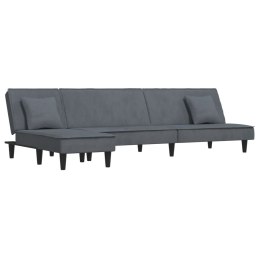  Sofa rozkładana L, ciemnoszara, 255x140x70 cm, aksamit Lumarko! Lumarko!