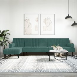  Sofa rozkładana L, ciemnozielona, 260x140x70 cm, aksamit Lumarko! Lumarko!