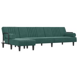  Sofa rozkładana L, ciemnozielona, 260x140x70 cm, aksamit Lumarko! Lumarko!