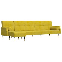 Sofa rozkładana L, żółta, 271x140x70 cm, aksamit Lumarko! Lumarko!