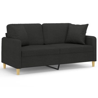  2-osobowa sofa z poduszkami, czarna, 140 cm, tkanina Lumarko! Lumarko!