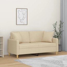  2-osobowa sofa z poduszkami, kremowa, 140 cm, tkanina Lumarko! Lumarko!