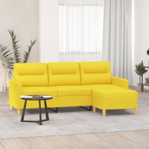 3-osobowa sofa z podnóżkiem, jasnożółty, 180 cm, tkaniną Lumarko! Lumarko!