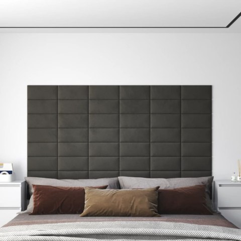 Panele ścienne, 12 szt, ciemnoszare, 30x15 cm, aksamit, 0,54 m² Lumarko! Lumarko!