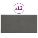 Panele ścienne, 12 szt, ciemnoszare, 30x15 cm, aksamit, 0,54 m² Lumarko! Lumarko!