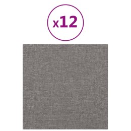 Panele ścienne, 12 szt., jasnoszare, 30x30 cm, tkanina, 1,08 m² Lumarko! Lumarko!