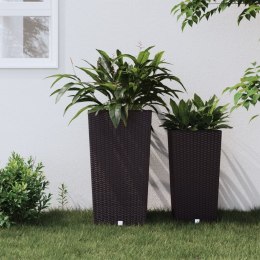  Donica z pojemnikiem wewnętrznym, brązowa, 21/49 L, rattan PP Lumarko! Lumarko!