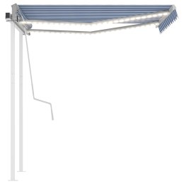  Ręcznie zwijana markiza z LED, 3x2,5 m, niebiesko-biała Lumarko! Lumarko!