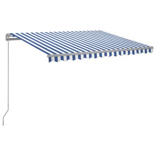  Ręcznie zwijana markiza z LED, 300 x 250 cm, niebiesko-biała Lumarko! Lumarko!