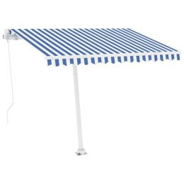  Ręcznie zwijana markiza z LED, 300 x 250 cm, niebiesko-biała Lumarko! Lumarko!