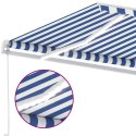  Ręcznie zwijana markiza z LED, 300 x 250 cm, niebiesko-biała Lumarko! Lumarko!