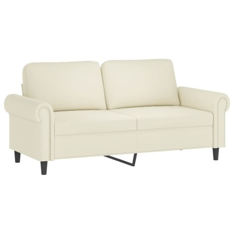 2-osobowa sofa z poduszkami, kremowa, 140 cm, aksamit Lumarko! Lumarko!