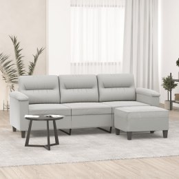  3-os. sofa z podnóżkiem, jasnoszara, 180 cm, obita mikrofibrą Lumarko! Lumarko!
