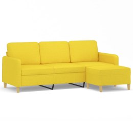  3-osobowa sofa z podnóżkiem, jasnożółty, 180 cm, tkaniną Lumarko! Lumarko!