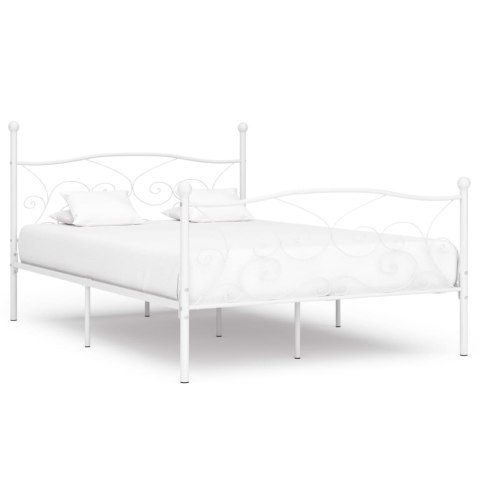 Rama łóżka ze stelażem z listw, biała, metalowa, 120 x 200 cm Lumarko! Lumarko!