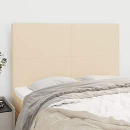 Zagłówki do łóżka, 4 szt., kremowe, 72x5x78/88 cm, tkanina Lumarko! Lumarko!