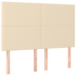 Zagłówki do łóżka, 4 szt., kremowe, 72x5x78/88 cm, tkanina Lumarko! Lumarko!