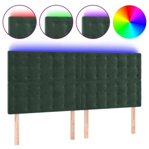 Zagłówek do łóżka z LED, ciemnozielony, 160x5x118/128 cm Lumarko! Lumarko!