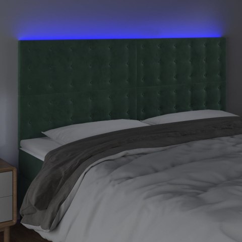 Zagłówek do łóżka z LED, ciemnozielony, 160x5x118/128 cm Lumarko! Lumarko!