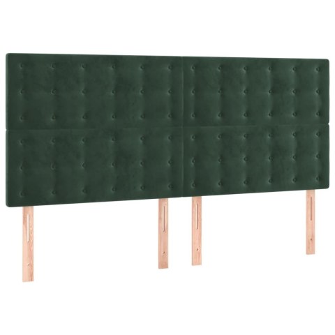 Zagłówek do łóżka z LED, ciemnozielony, 160x5x118/128 cm Lumarko! Lumarko!