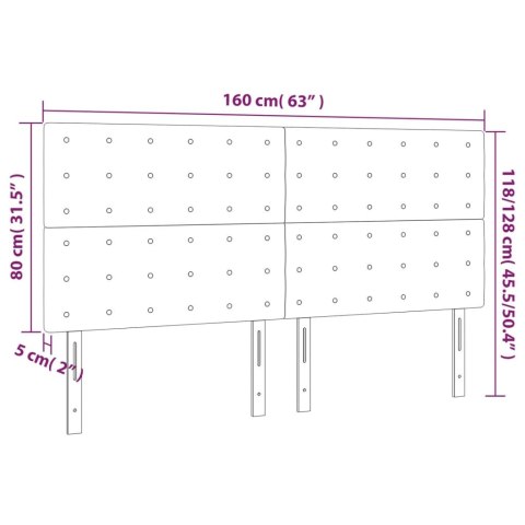 Zagłówek do łóżka z LED, ciemnozielony, 160x5x118/128 cm Lumarko! Lumarko!
