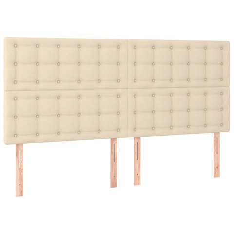 Łóżko kontynentalne z materacem, kremowe, tkanina, 200x200 cm Lumarko! Lumarko!