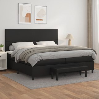  Łóżko kontynentalne z materacem, czarne, ekoskóra 200x200 cm Lumarko! Lumarko!