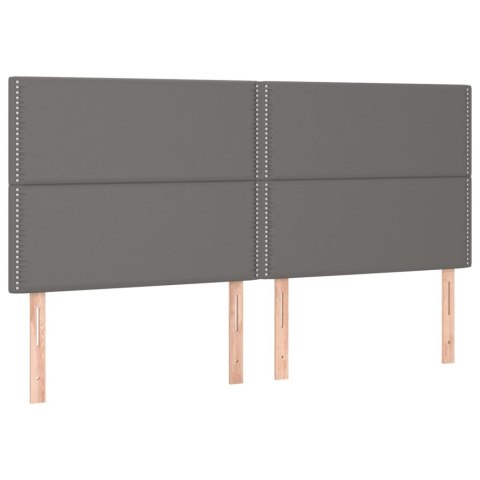  Łóżko kontynentalne z materacem, szare, ekoskóra 200x200 cm Lumarko! Lumarko!