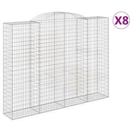  Kosze gabionowe, 8 szt, 300x50x220/240 cm, galwanizowane żelazo Lumarko! Lumarko!