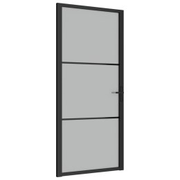  Drzwi wewnętrzne, 93x201,5 cm, czarne, matowe szkło i aluminium Lumarko! Lumarko!