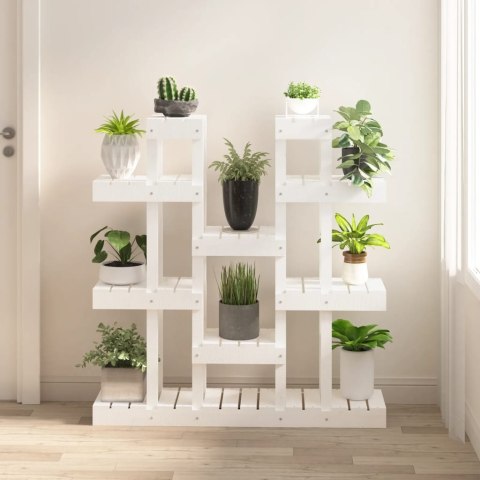  Kwietnik, biały, 104,5x25x109,5 cm, lite drewno sosnowe Lumarko! Lumarko!