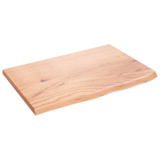  Półka, jasnobrązowa, 60x40x2 cm, lakierowane lite drewno dębowe Lumarko! Lumarko!