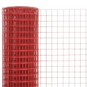 Ogrodzenie z siatki, stal i PVC, 25x1 m, czerwone Lumarko! Lumarko!