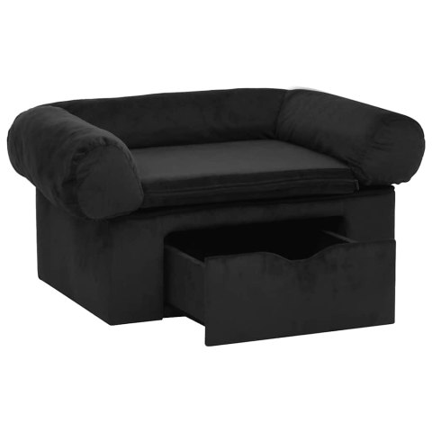 Sofa dla psa, z szufladą, czarna, 75x50x38 cm, pluszowa Lumarko! Lumarko!