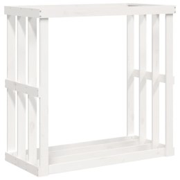  Zewnętrzny stojak na drewno, biały, 108x52x106 cm, lita sosna Lumarko! Lumarko!