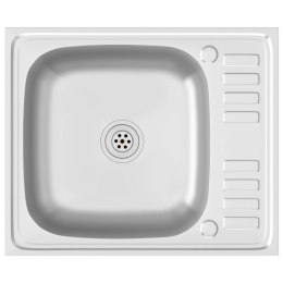  Zlew kuchenny z ociekaczem, srebrny, 600x500x155 mm, stal Lumarko! Lumarko!