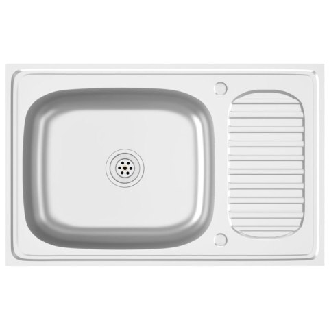  Zlew kuchenny z ociekaczem, srebrny, 800x500x155 mm, stal Lumarko! Lumarko!