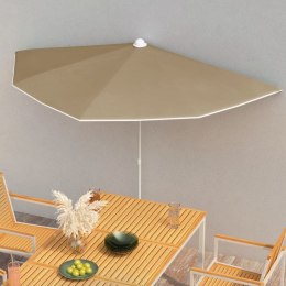 Półokrągły parasol ogrodowy na słupku, 180x90 cm, kolor taupe Lumarko! Lumarko!