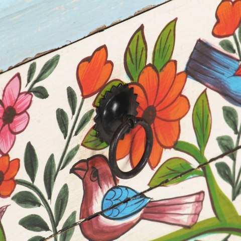  Ręcznie malowana szafka nocna, 40x30x50 cm, lite drewno mango Lumarko! Lumarko!