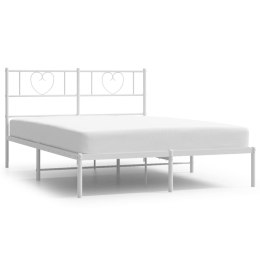  Metalowa rama łóżka z wezgłowiem, biała, 160x200 cm Lumarko! Lumarko!
