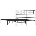 Metalowa rama łóżka z wezgłowiem, czarna, 160x200 cm Lumarko! Lumarko!