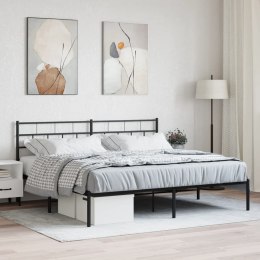 Metalowa rama łóżka z wezgłowiem, czarna, 200x200 cm Lumarko! Lumarko!