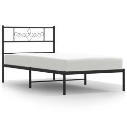  Metalowa rama łóżka z wezgłowiem, czarna, 80x200 cm Lumarko! Lumarko!