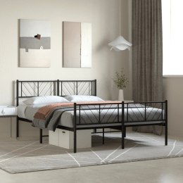  Metalowa rama łóżka z wezgłowiem i zanóżkiem, czarna, 140x200cm Lumarko! Lumarko!
