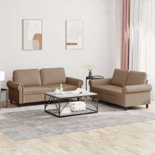  2-osobowa sofa z poduszkami, cappuccino, sztuczna skóra Lumarko! Lumarko!