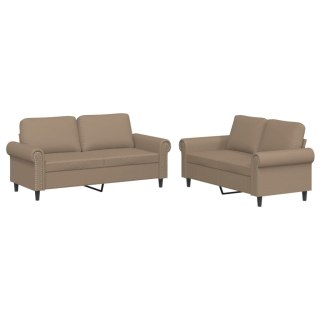  2-osobowa sofa z poduszkami, cappuccino, sztuczna skóra Lumarko! Lumarko!