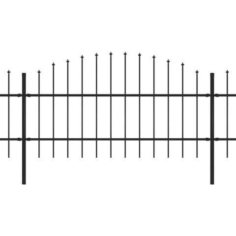 Panele ogrodzeniowe z grotami, stal, (0,75-1) x 10,2 m, czarne Lumarko! Lumarko!
