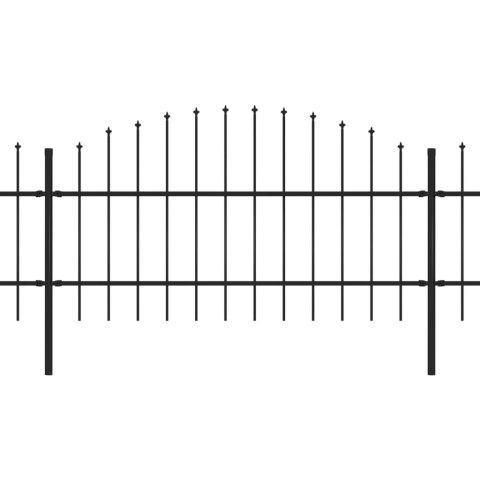 Panele ogrodzeniowe z grotami, stal, (0,75-1) x 6,8 m, czarne Lumarko! Lumarko!